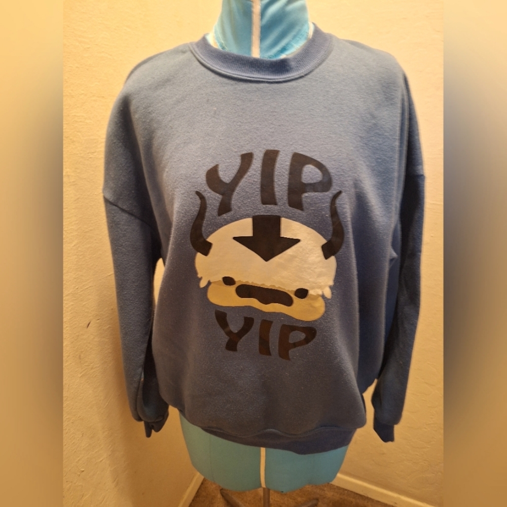 Crewneck Sweater with YIP YIP Graphic